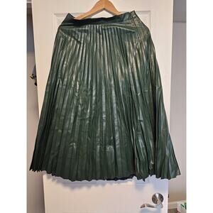 Gracia Womens Faux Leather Long Party Pleated Skirt BHFO 9425 Size L